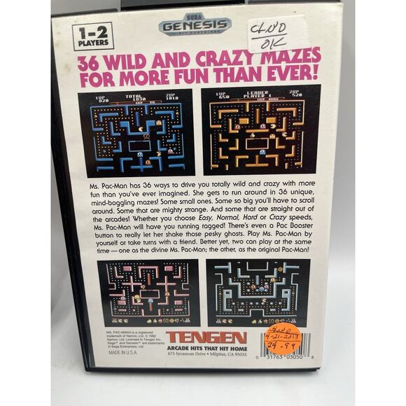 Ms. Pac-Man (Sega Genesis, 1991) - Complete - Tested - Picture 3 of 10